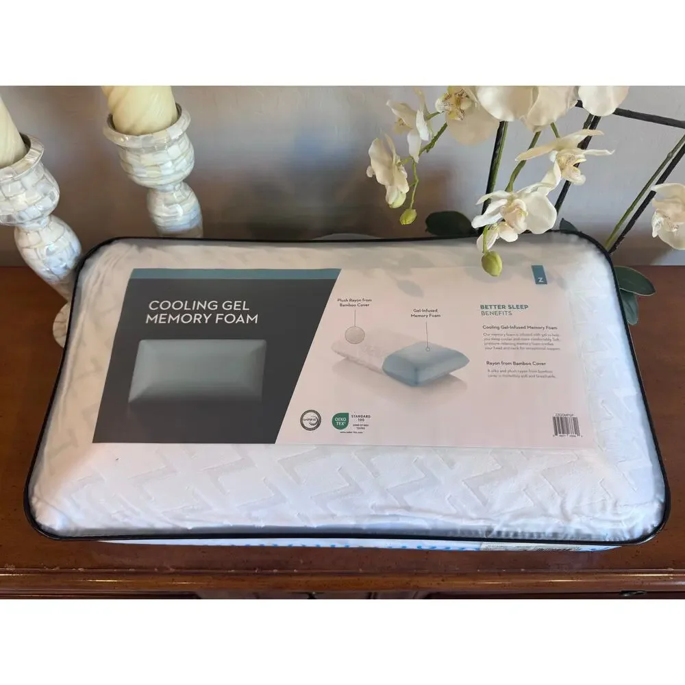 Z Cooling Gel Memory Foam Pillow Queen New in Package